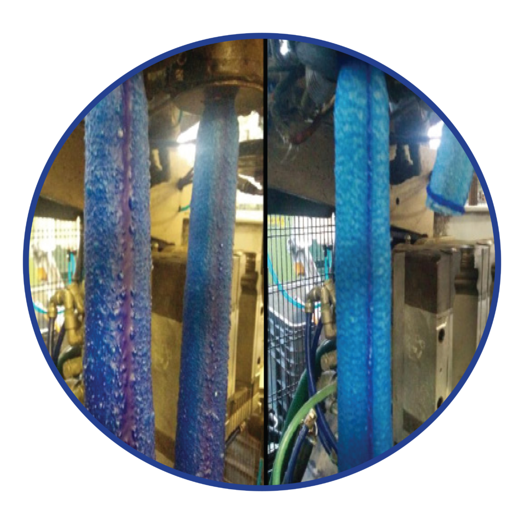 Blue LDPE Natural HDPE purge process