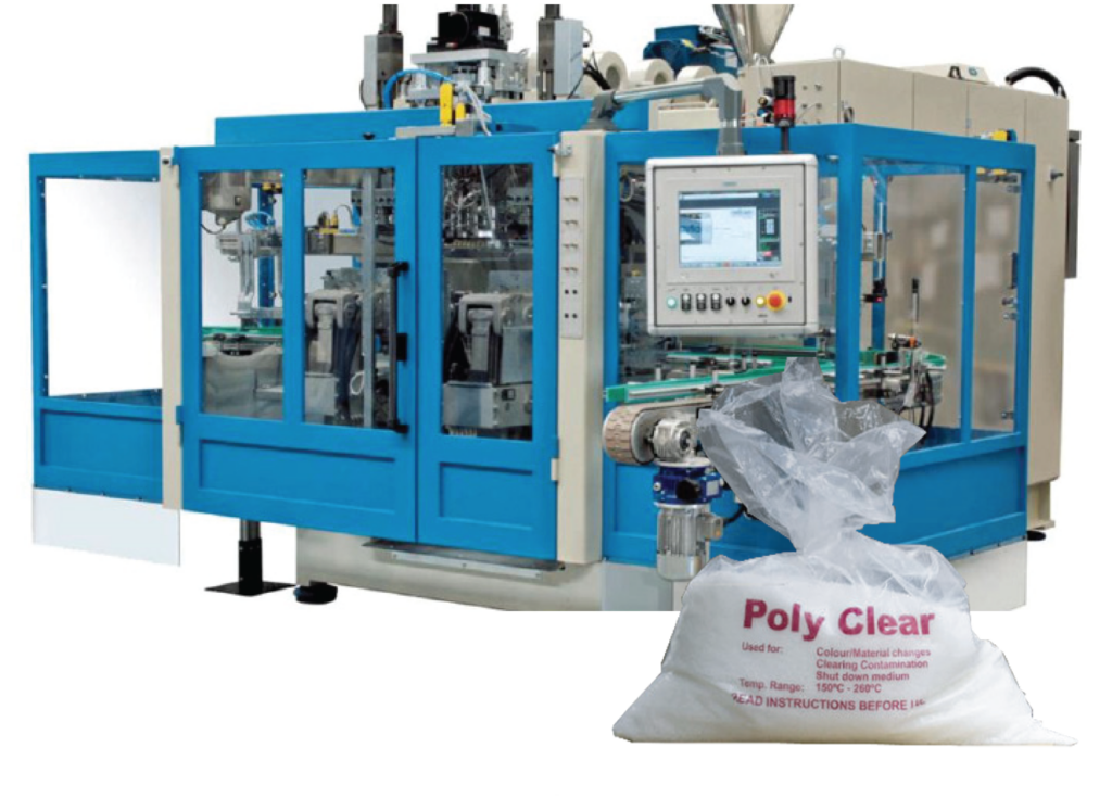 Blue LDPE Natural HDPE purge process