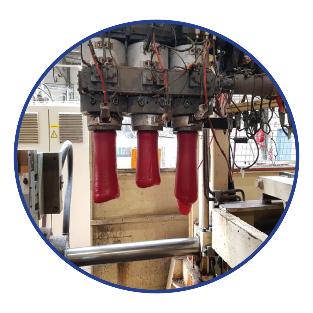 Red HDPE Natural HDPE purge process