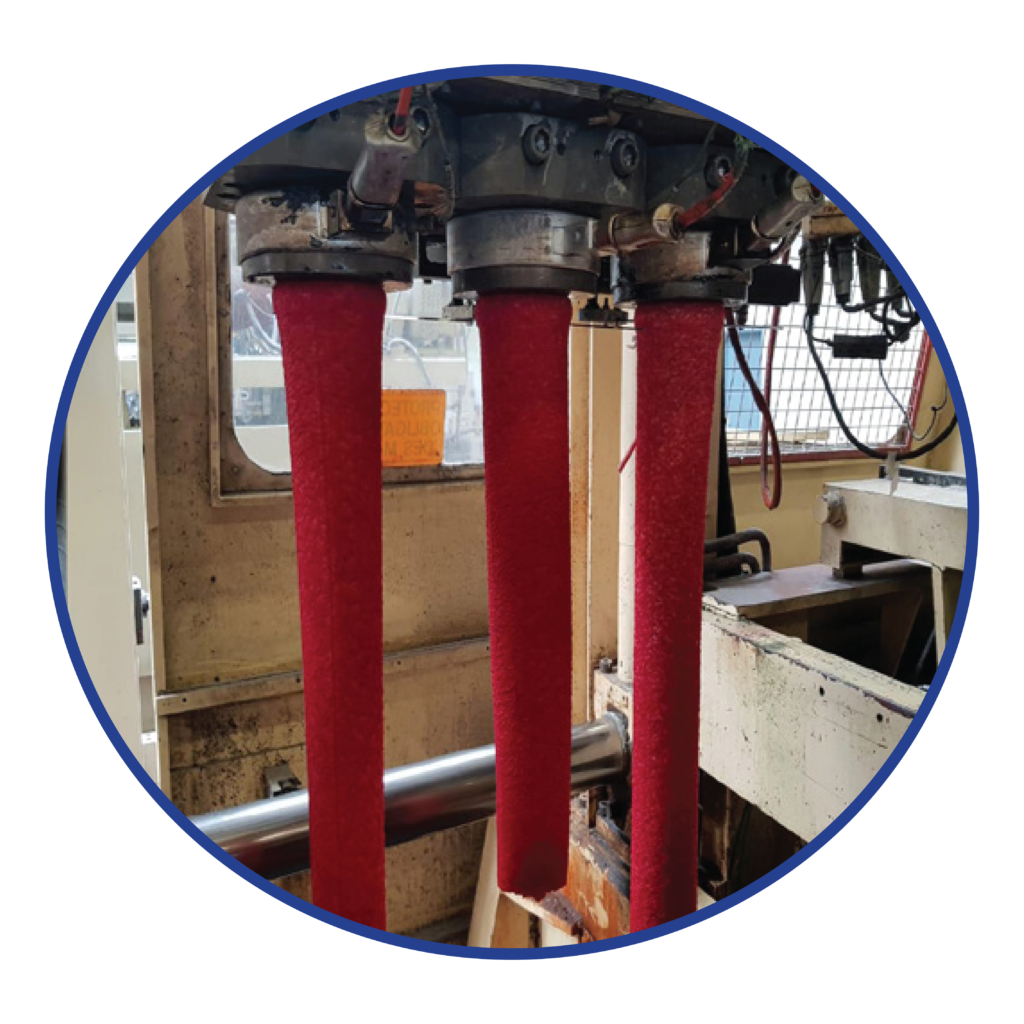 Red HDPE Natural HDPE purge process