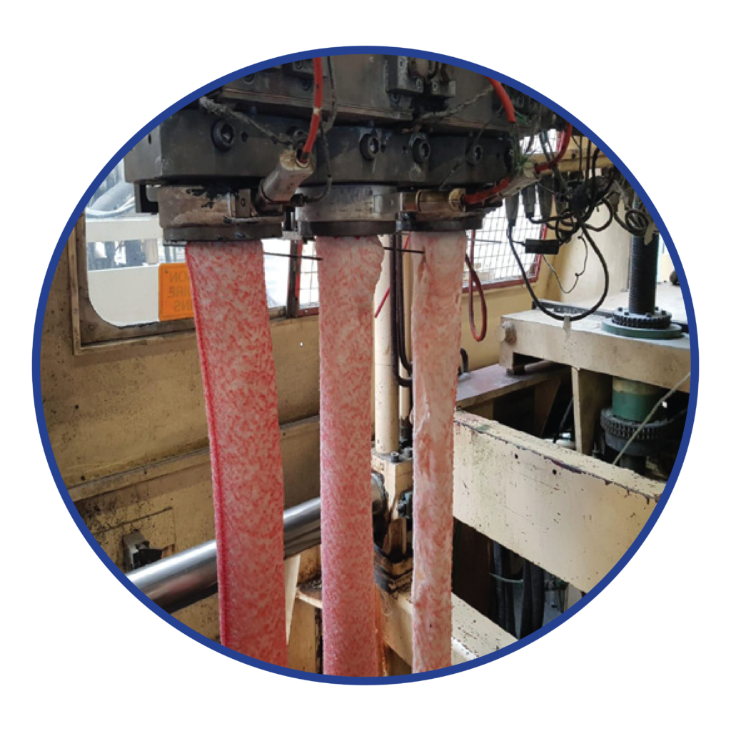Red HDPE Natural HDPE purge process