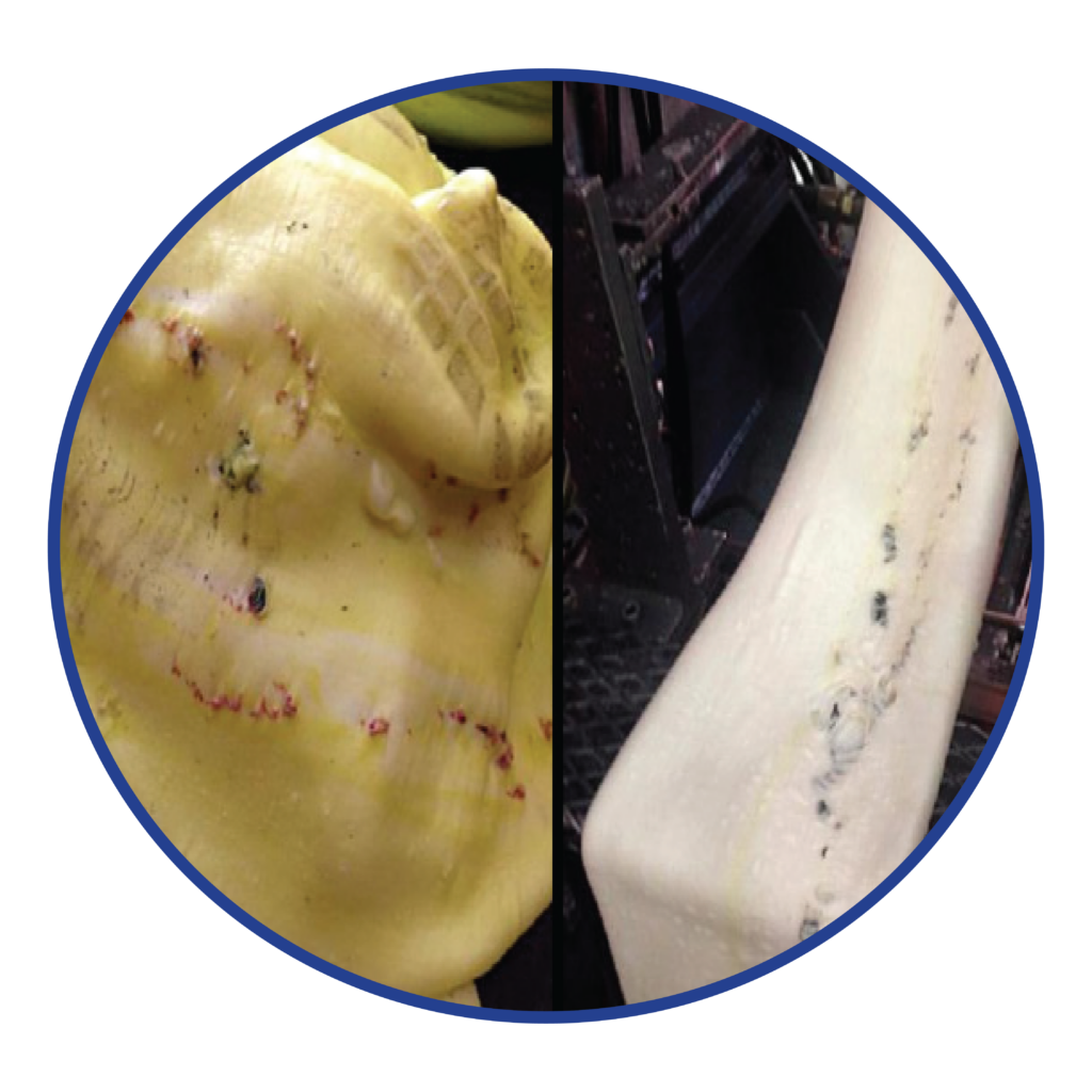 Yellow HDPE Natural HDPE purge process