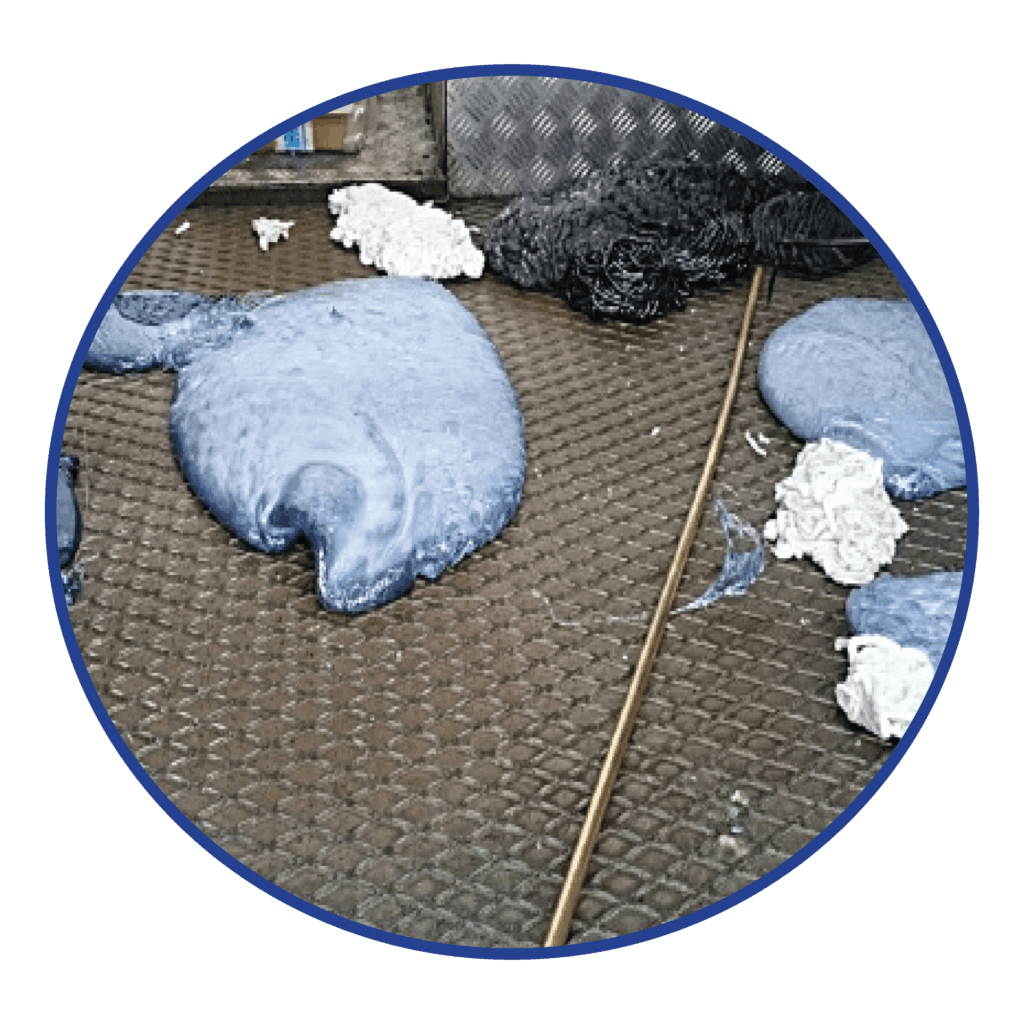 Black ABS Clear Blue PETG purge process