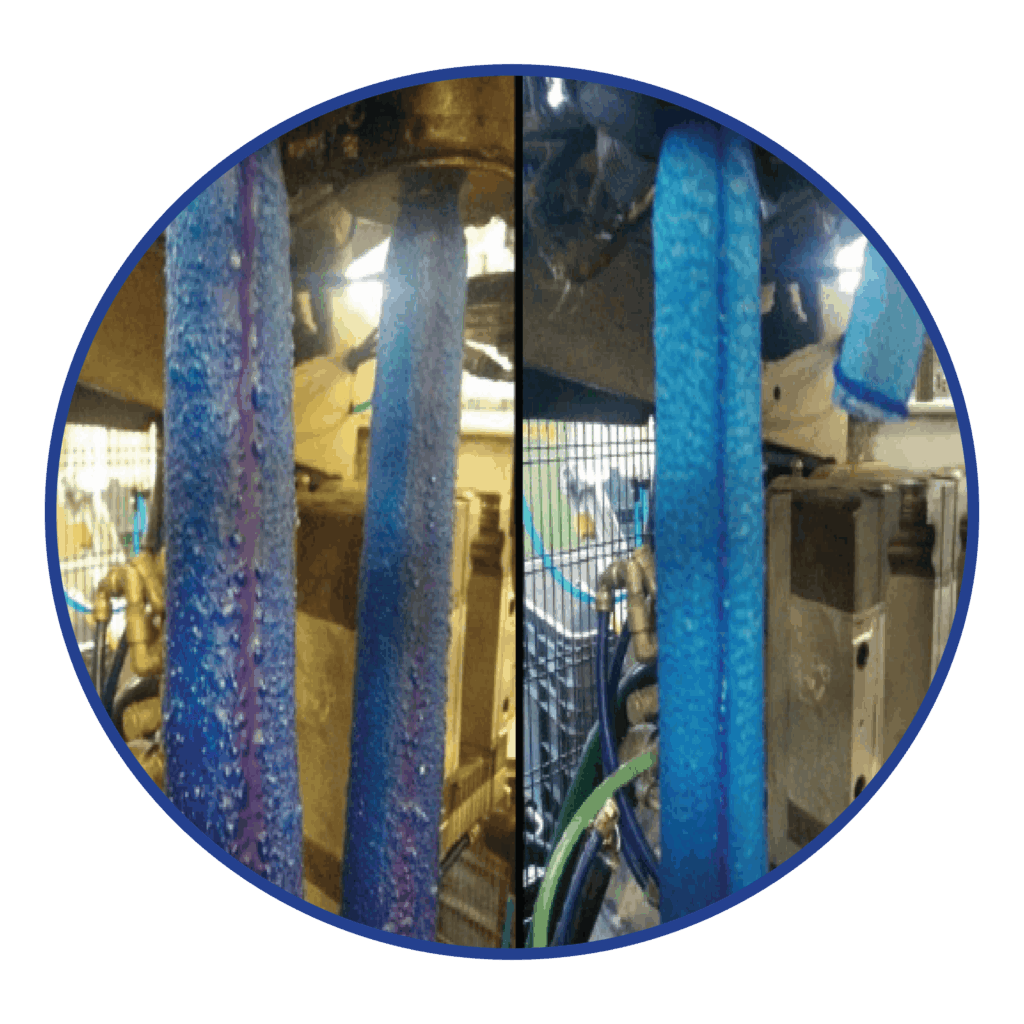 Blue LDPE Natural HDPE purge process