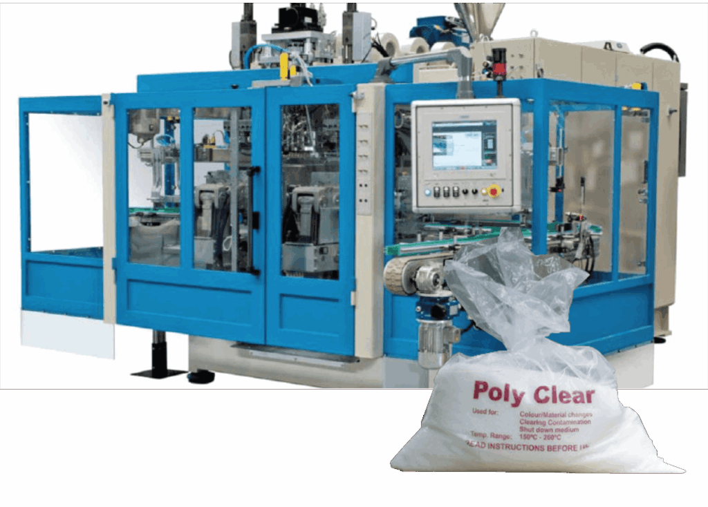 Blue LDPE Natural HDPE purge process