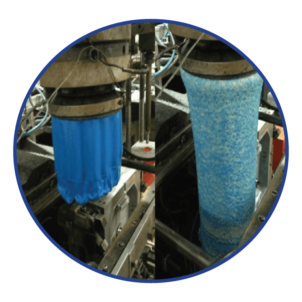 Blue White HDPE purge process