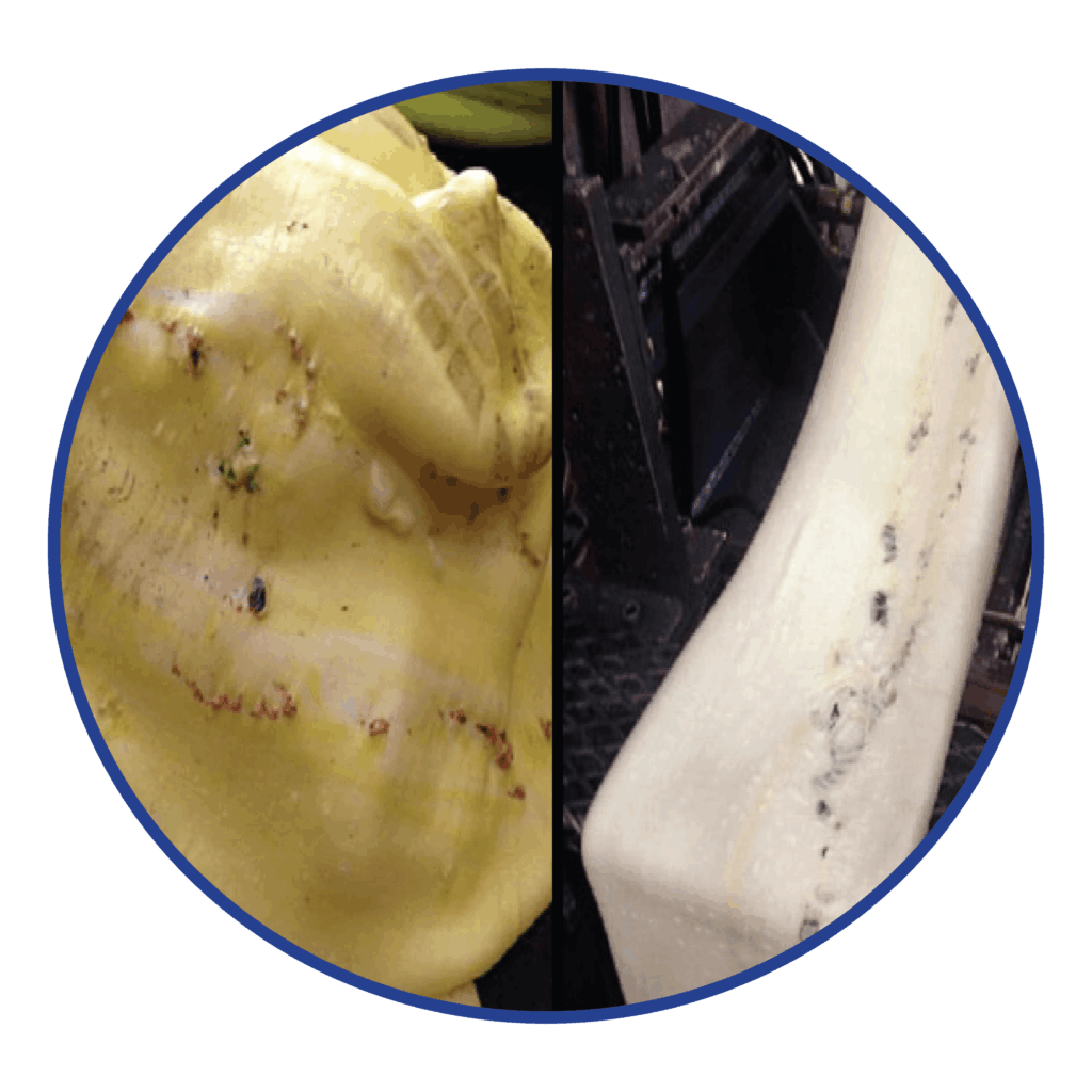 Yellow HDPE Natural HDPE purge process